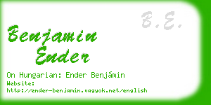 benjamin ender business card